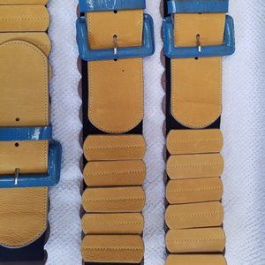 Stretch leather belts.